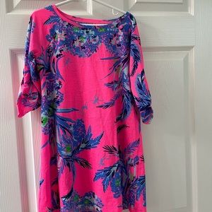 Lilly Pulitzer girls shift dress with 3/4 sleeves size 6-7